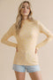 Light Yellow Long Sleeve Floral Print Top