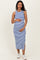 Blue Striped Side Slit Maternity Tank Dress