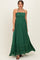 Hunter Green Smocked Halter Open Back Maternity Maxi Dress
