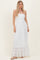 White Smocked Halter Open Back Maxi Dress