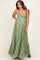 Light Olive Smocked Halter Open Back Maternity Maxi Dress