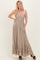 Beige Smocked Halter Open Back Maxi Dress