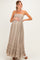 Beige Smocked Halter Open Back Maternity Maxi Dress