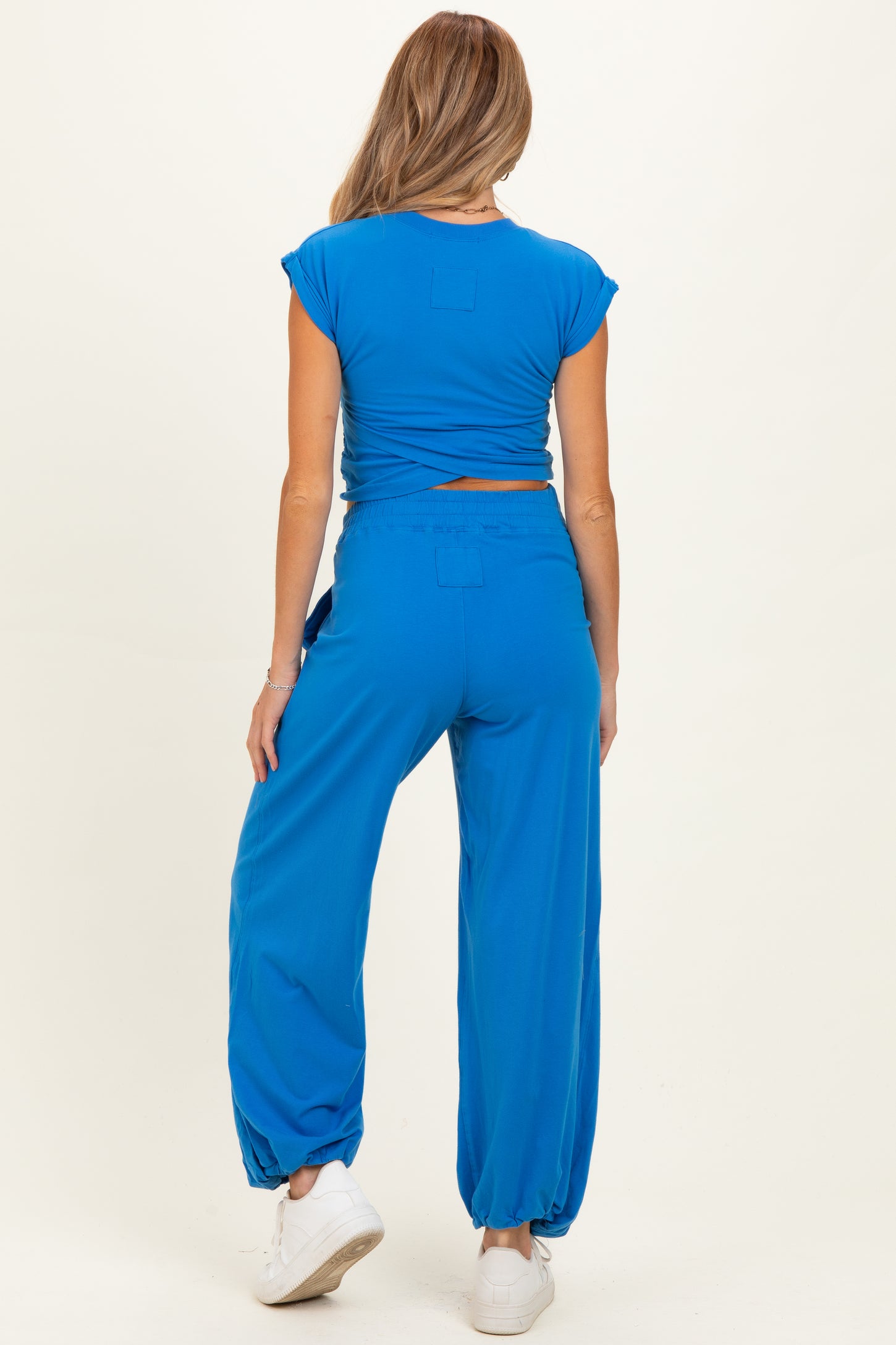 Royal Blue Cropped Tank Pant Maternity Set