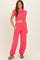 Flamingo Pink Cropped Tank Pant Set