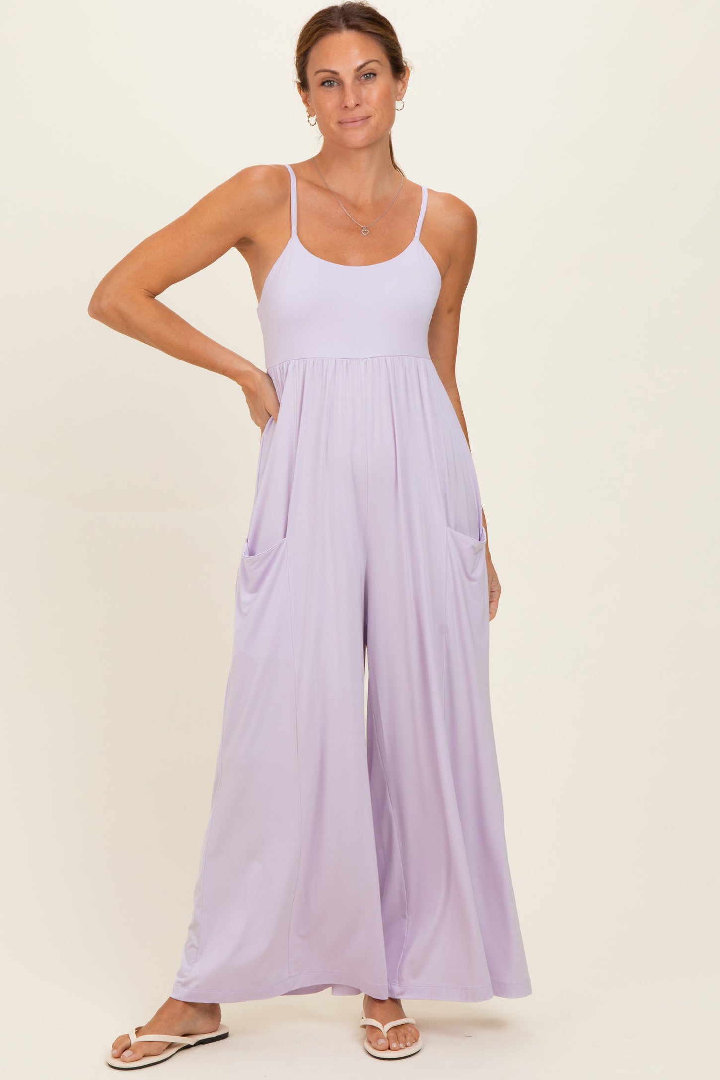 Petal Lilac Sleeveless Wide Leg Jumpsuit