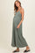 Green Pea Sleeveless Wide Leg Maternity Jumpsuit