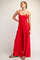 Red Sleeveless Wide Leg Jumpsuit