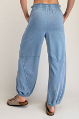 Dusty Blue Mineral Wash Terry Sweatpants