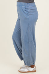 Dusty Blue Mineral Wash Terry Maternity Sweatpants