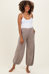 Coffee Mineral Wash Terry Maternity Sweatpants