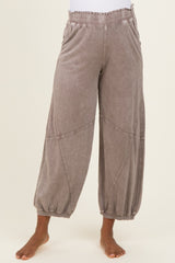 Coffee Mineral Wash Terry Maternity Sweatpants