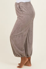Coffee Mineral Wash Terry Maternity Sweatpants