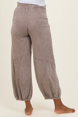 Coffee Mineral Wash Terry Maternity Sweatpants