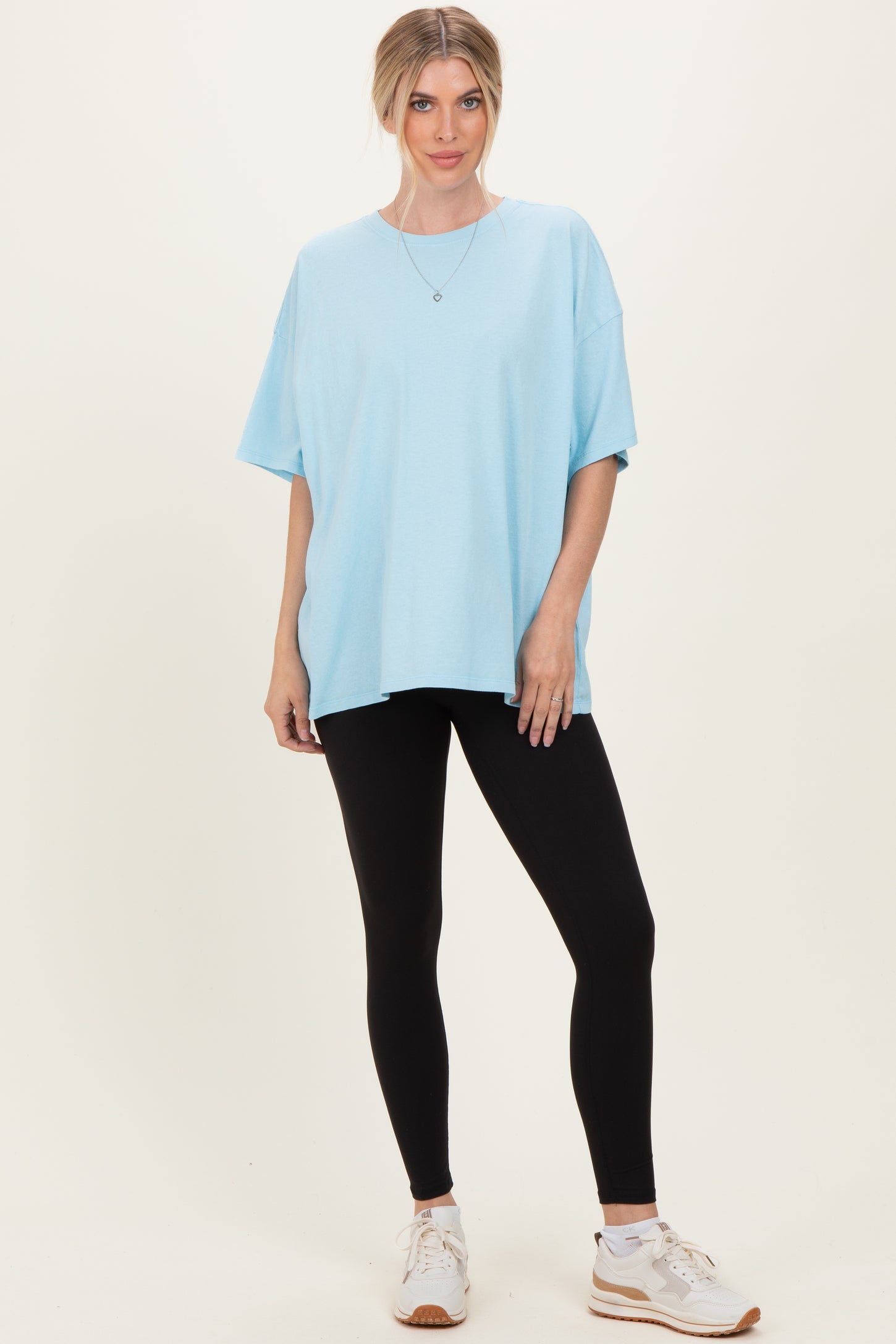 Light Blue Oversized Mineral Wash T-Shirt
