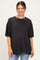 Black Oversized Mineral Wash Maternity T-Shirt