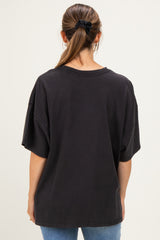 Black Oversized Mineral Wash Maternity T-Shirt