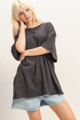 Black Oversized Mineral Wash T-Shirt