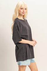 Black Oversized Mineral Wash T-Shirt