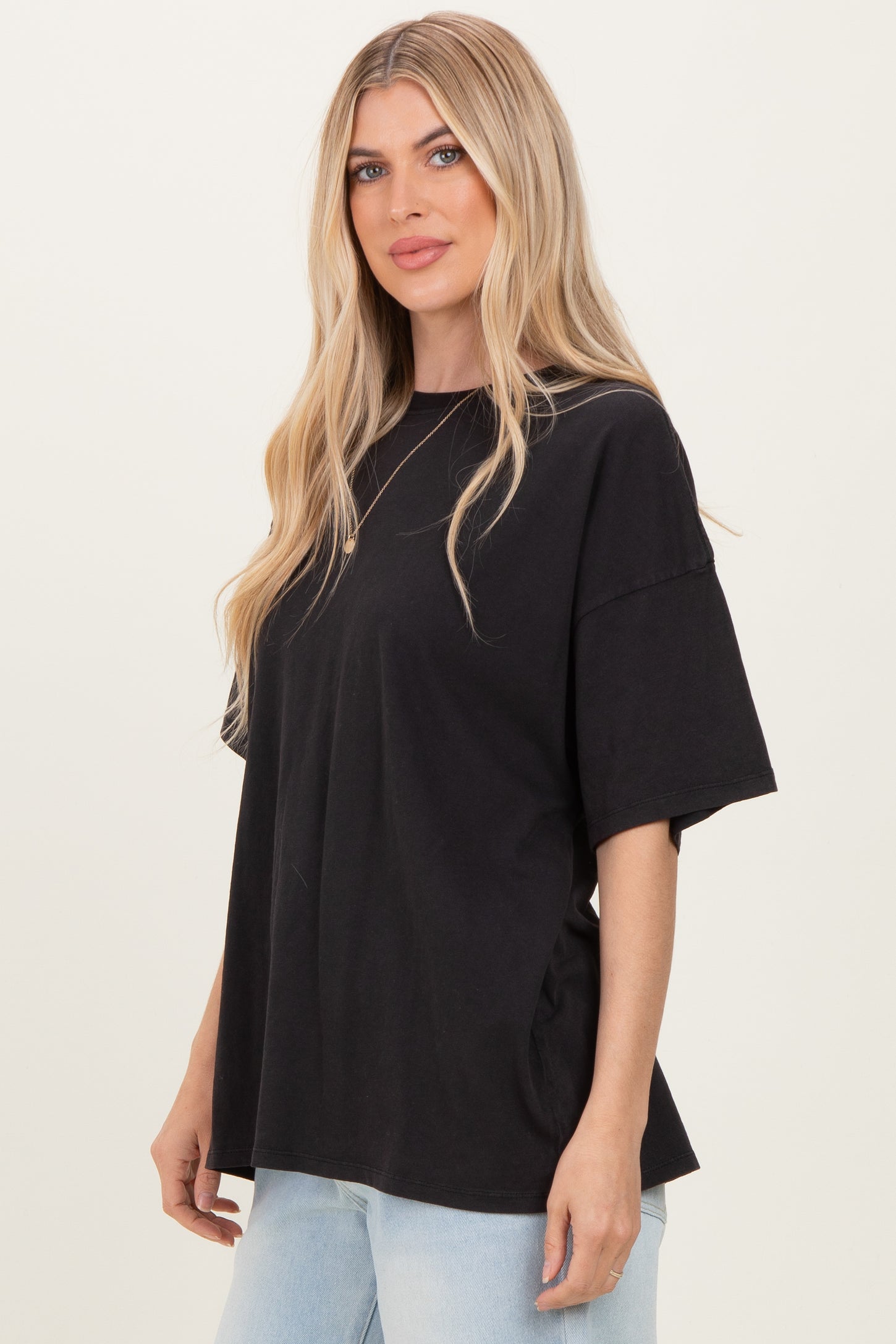 Black Oversized Mineral Wash T-Shirt