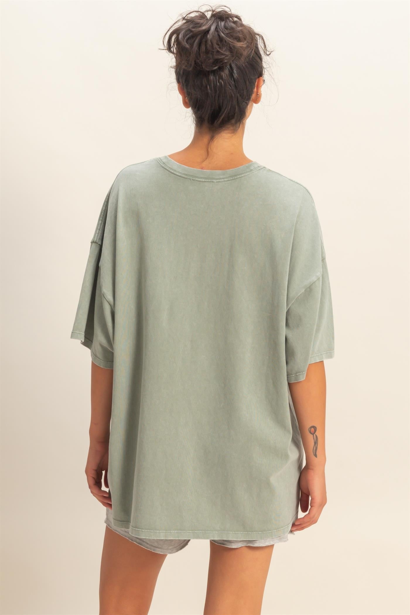 Sage Oversized Mineral Wash T-Shirt