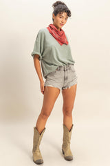 Sage Oversized Mineral Wash T-Shirt