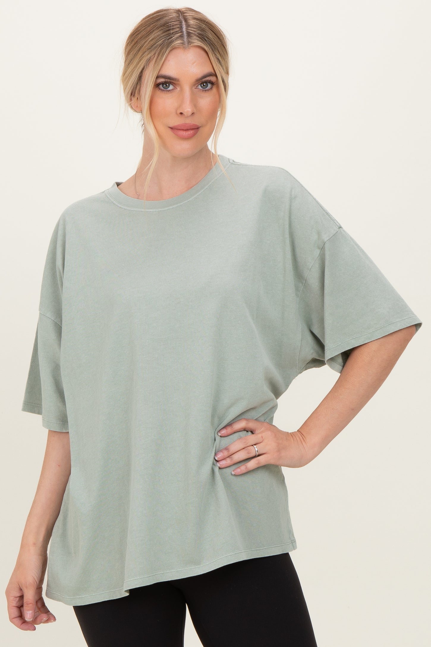 Sage Oversized Mineral Wash T-Shirt