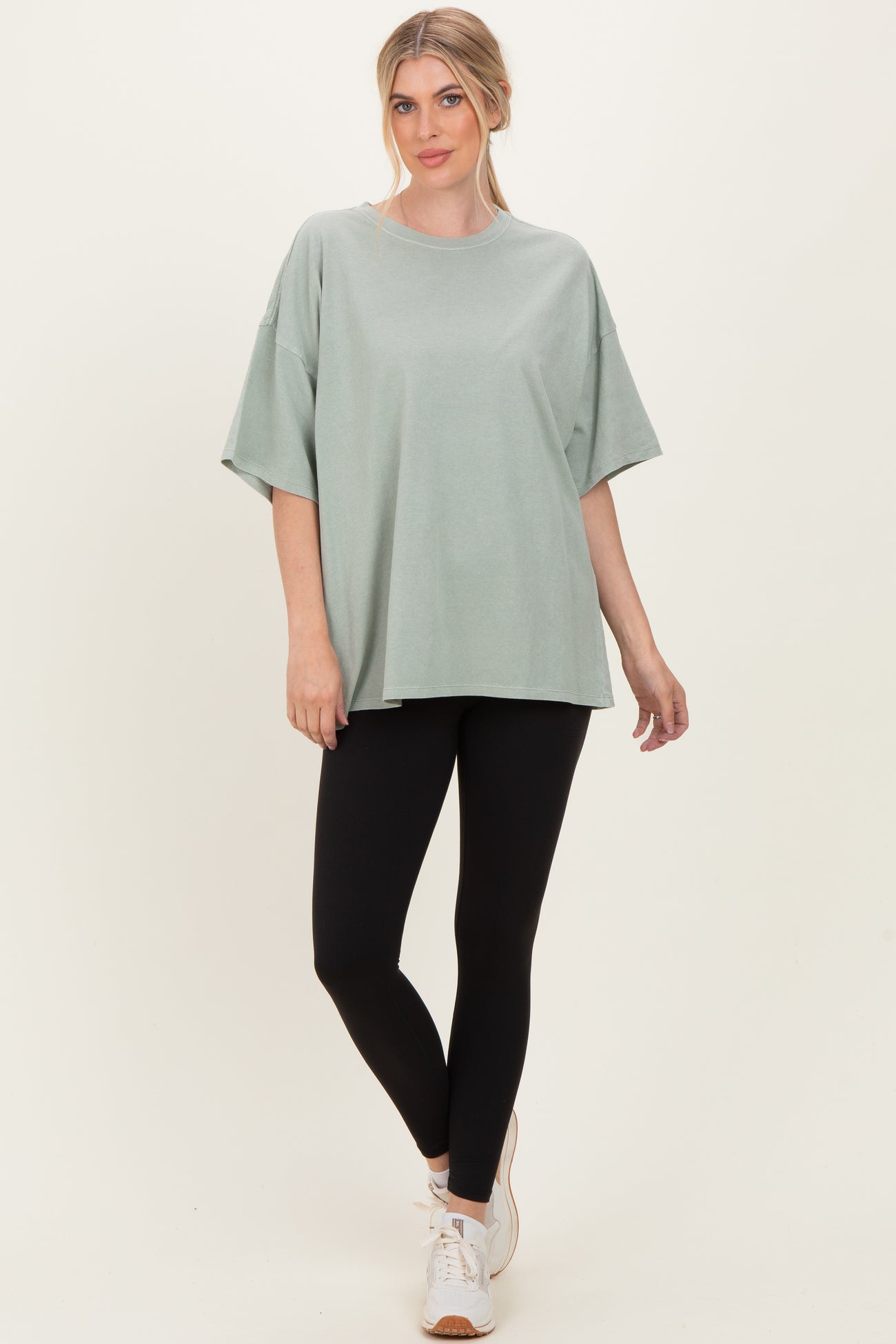 Sage Oversized Mineral Wash T-Shirt