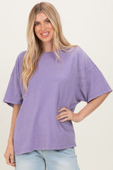 Dusty Purple Oversized Mineral Wash T-Shirt