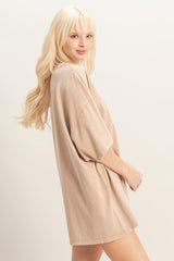 Taupe Oversized Mineral Wash T-Shirt