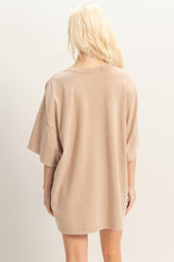 Taupe Oversized Mineral Wash T-Shirt