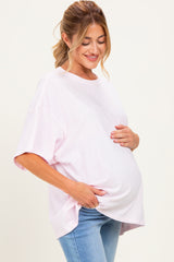Soft Pink Oversized Mineral Wash Maternity T-Shirt