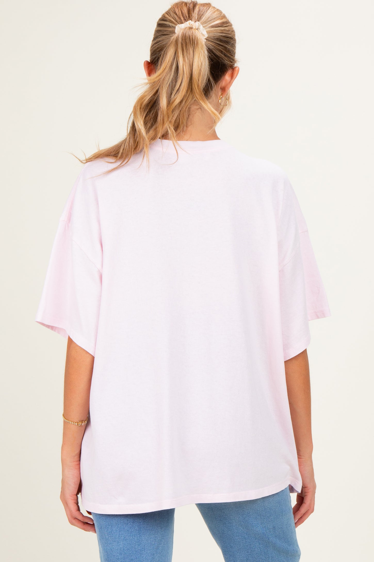 Soft Pink Oversized Mineral Wash Maternity T-Shirt