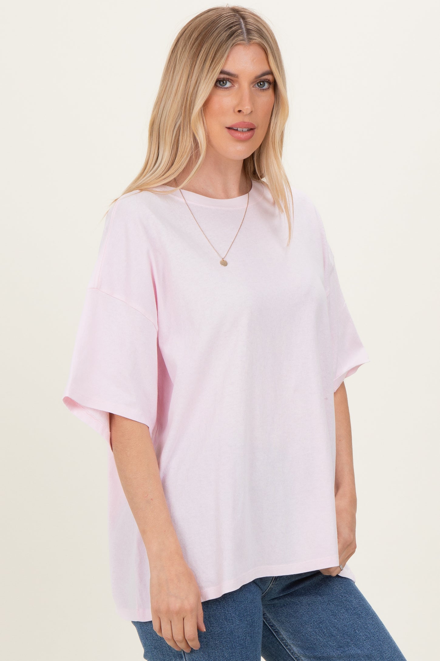 Soft Pink Oversized Mineral Wash T-Shirt