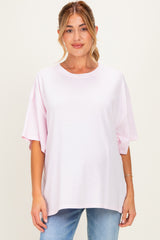 Soft Pink Oversized Mineral Wash Maternity T-Shirt
