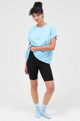 Light Blue Mineral Wash Boxy Fit T-Shirt