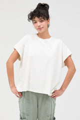 Off White Mineral Wash Boxy Fit T-Shirt