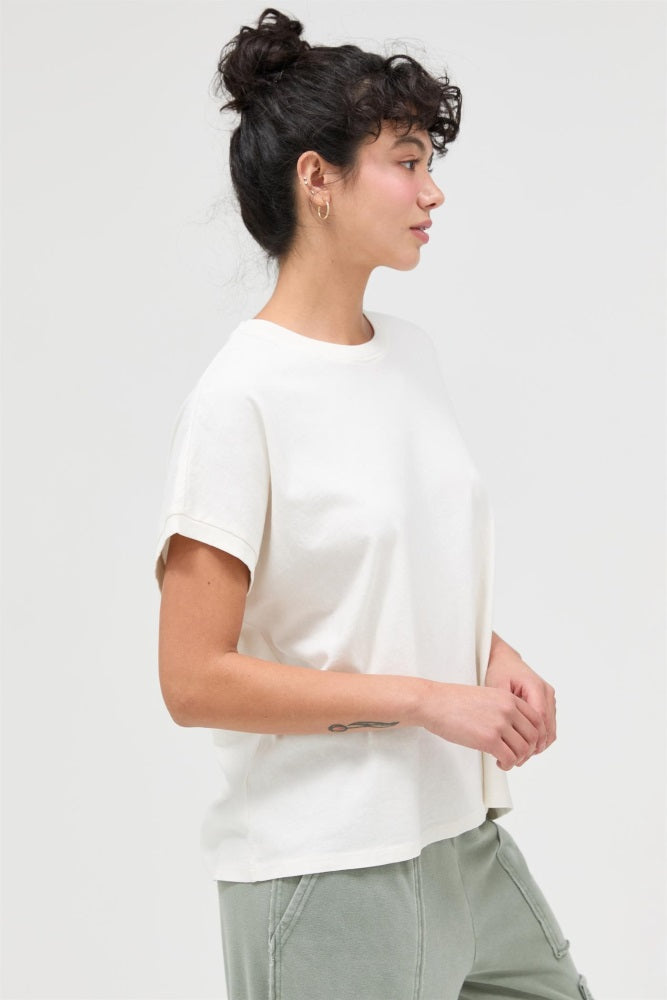 Off White Mineral Wash Boxy Fit T-Shirt