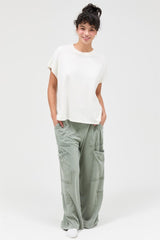 Off White Mineral Wash Boxy Fit T-Shirt
