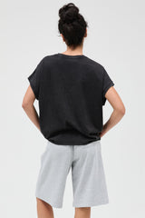 Black Mineral Wash Boxy Fit T-Shirt