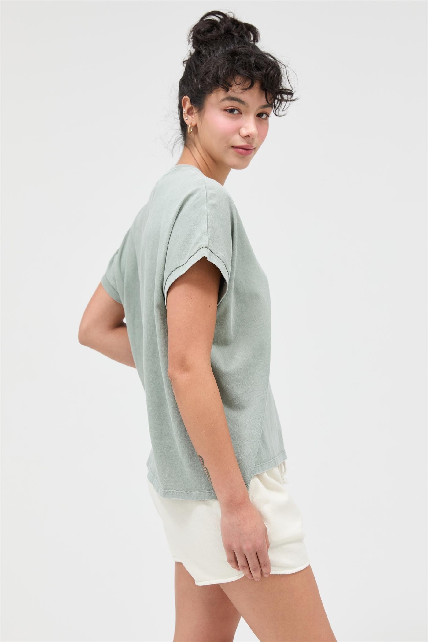 Sage Mineral Wash Boxy Fit T-Shirt