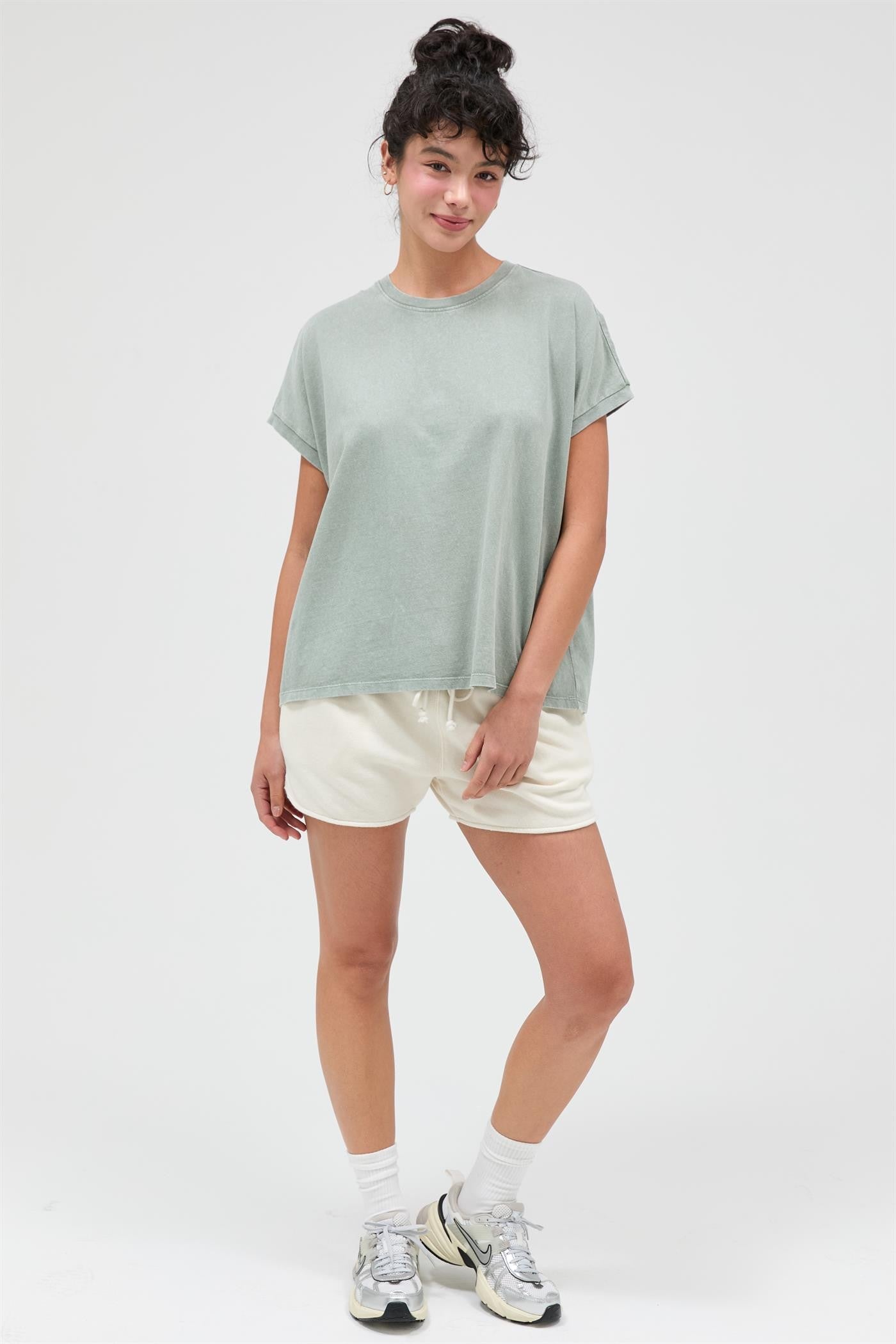 Sage Mineral Wash Boxy Fit T-Shirt