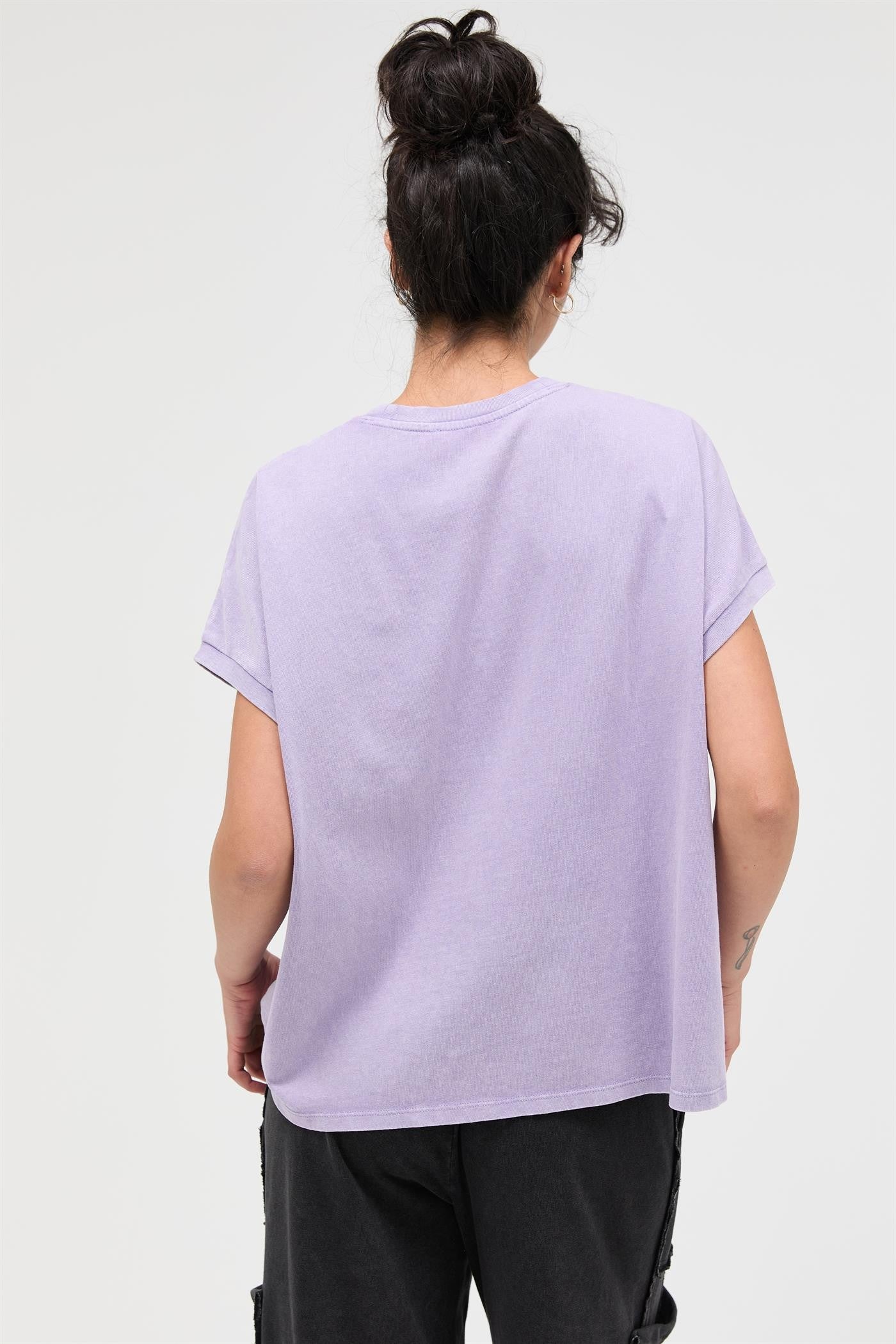 Dusty Purple Mineral Wash Boxy Fit T-Shirt