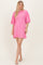 Hot Pink Mineral Wash French Terry Knit T-Shirt Dress
