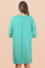 Seafoam Mineral Wash French Terry Knit T-Shirt Dress