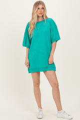 Seafoam Mineral Wash French Terry Knit T-Shirt Dress
