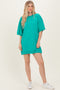 Seafoam Mineral Wash French Terry Knit T-Shirt Dress