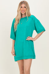 Seafoam Mineral Wash French Terry Knit T-Shirt Dress