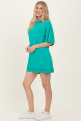 Seafoam Mineral Wash French Terry Knit T-Shirt Dress