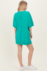 Seafoam Mineral Wash French Terry Knit T-Shirt Dress